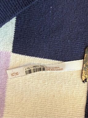 Free People Colorblock Knit Sweater in Navy, Cream & Lilac